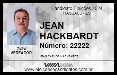 Candidato JEAN HACKBARDT 2024 - ITAGUAÇU - Eleições