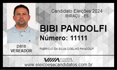 Candidato BIBI PANDOLFI 2024 - IBIRAÇU - Eleições