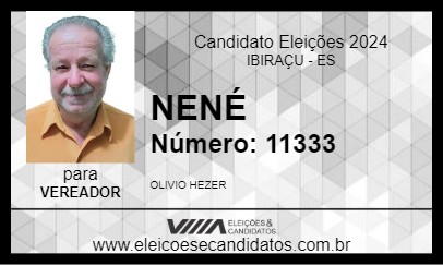 Candidato NENÉ 2024 - IBIRAÇU - Eleições