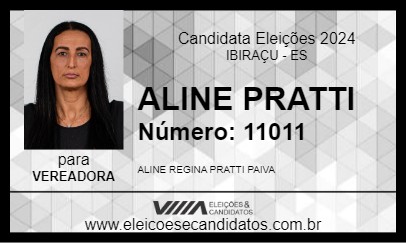 Candidato ALINE PRATTI 2024 - IBIRAÇU - Eleições