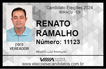 Candidato RENATO RAMALHO 2024 - IBIRAÇU - Eleições