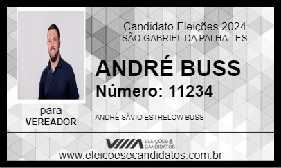 Candidato ANDRÉ BUSS 2024 - SÃO GABRIEL DA PALHA - Eleições