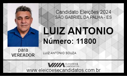 Candidato LUIZ ANTONIO 2024 - SÃO GABRIEL DA PALHA - Eleições