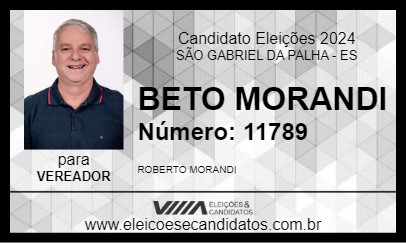 Candidato BETO MORANDI 2024 - SÃO GABRIEL DA PALHA - Eleições