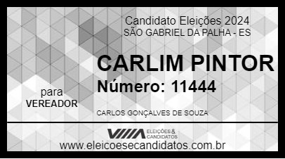 Candidato CARLIM PINTOR 2024 - SÃO GABRIEL DA PALHA - Eleições