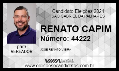 Candidato RENATO CAPIM 2024 - SÃO GABRIEL DA PALHA - Eleições