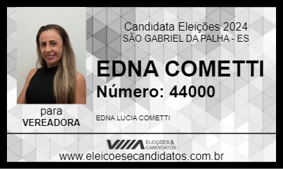 Candidato EDNA COMETTI 2024 - SÃO GABRIEL DA PALHA - Eleições