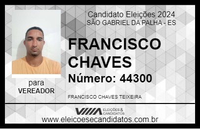 Candidato FRANCISCO CHAVES 2024 - SÃO GABRIEL DA PALHA - Eleições