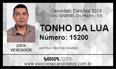 Candidato TONHO DA LUA 2024 - SÃO GABRIEL DA PALHA - Eleições