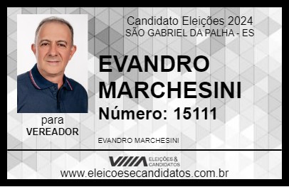 Candidato EVANDRO MARCHESINI 2024 - SÃO GABRIEL DA PALHA - Eleições