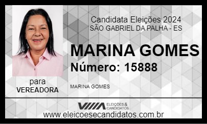 Candidato MARINA GOMES 2024 - SÃO GABRIEL DA PALHA - Eleições