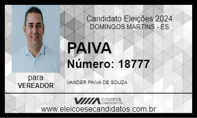 Candidato PAIVA 2024 - DOMINGOS MARTINS - Eleições