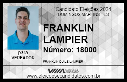 Candidato FRANKLIN LAMPIER 2024 - DOMINGOS MARTINS - Eleições