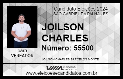 Candidato JOILSON CHARLES 2024 - SÃO GABRIEL DA PALHA - Eleições