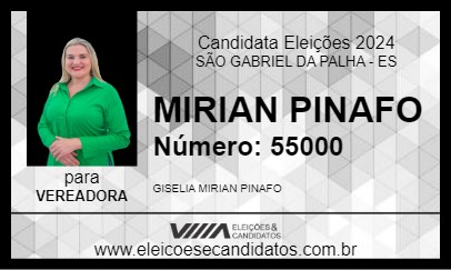 Candidato MIRIAN PINAFO 2024 - SÃO GABRIEL DA PALHA - Eleições