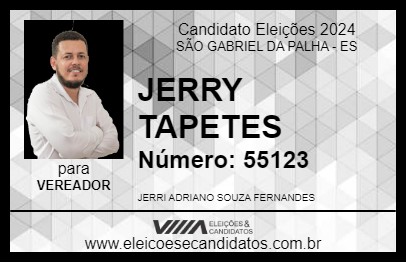 Candidato JERRY TAPETES 2024 - SÃO GABRIEL DA PALHA - Eleições