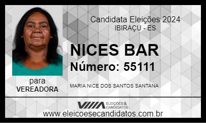 Candidato NICES BAR 2024 - IBIRAÇU - Eleições