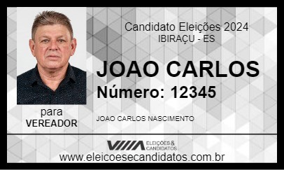 Candidato JOAO CARLOS 2024 - IBIRAÇU - Eleições