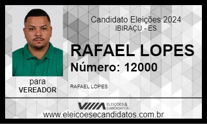 Candidato RAFAEL LOPES 2024 - IBIRAÇU - Eleições