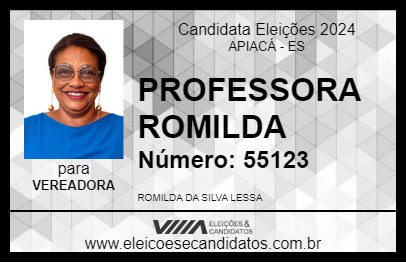 Candidato PROFESSORA ROMILDA 2024 - APIACÁ - Eleições