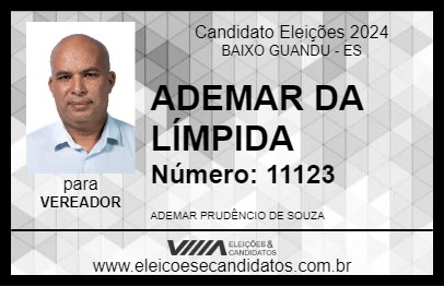 Candidato ADEMAR DA LÍMPIDA 2024 - BAIXO GUANDU - Eleições