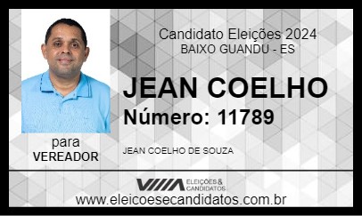 Candidato JEAN COELHO 2024 - BAIXO GUANDU - Eleições