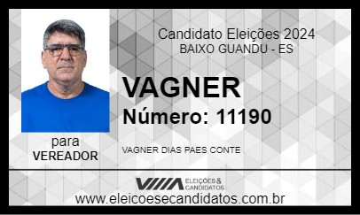 Candidato VAGNER 2024 - BAIXO GUANDU - Eleições