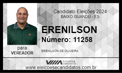 Candidato ERENILSON 2024 - BAIXO GUANDU - Eleições