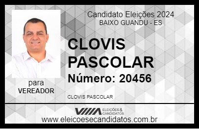 Candidato CLOVIS PASCOLAR 2024 - BAIXO GUANDU - Eleições