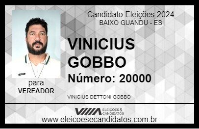 Candidato VINICIUS GOBBO 2024 - BAIXO GUANDU - Eleições