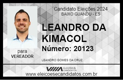 Candidato LEANDRO DA KIMACOL 2024 - BAIXO GUANDU - Eleições