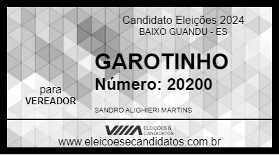 Candidato GAROTINHO 2024 - BAIXO GUANDU - Eleições