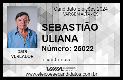 Candidato SEBASTIÃO ULIANA 2024 - VARGEM ALTA - Eleições