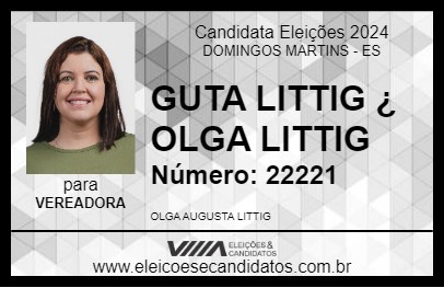 Candidato GUTA LITTIG ¿ OLGA LITTIG 2024 - DOMINGOS MARTINS - Eleições