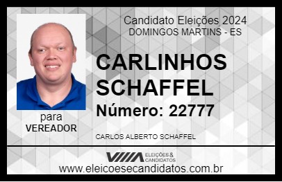 Candidato CARLINHOS SCHAFFEL 2024 - DOMINGOS MARTINS - Eleições