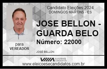 Candidato JOSE BELLON - GUARDA BELO 2024 - DOMINGOS MARTINS - Eleições