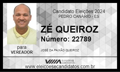 Candidato ZÉ QUEIROZ 2024 - PEDRO CANÁRIO - Eleições