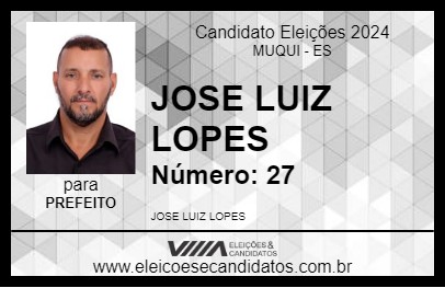 Candidato JOSE LUIZ LOPES 2024 - MUQUI - Eleições