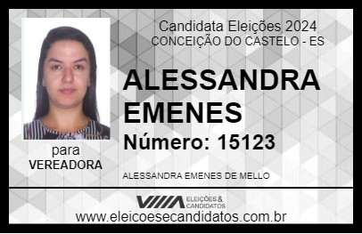 Candidato ALESSANDRA EMENES 2024 - CONCEIÇÃO DO CASTELO - Eleições