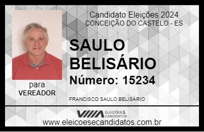 Candidato SAULO BELISÁRIO 2024 - CONCEIÇÃO DO CASTELO - Eleições