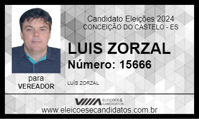 Candidato LUIS ZORZAL 2024 - CONCEIÇÃO DO CASTELO - Eleições