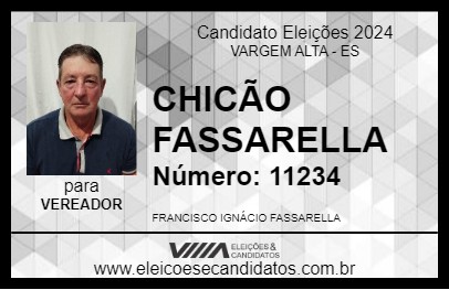 Candidato CHICÃO FASSARELLA 2024 - VARGEM ALTA - Eleições