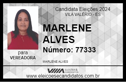 Candidato MARLENE ALVES 2024 - VILA VALÉRIO - Eleições