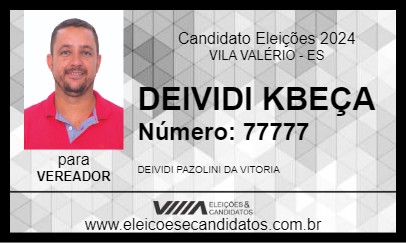 Candidato DEIVIDI KBEÇA 2024 - VILA VALÉRIO - Eleições