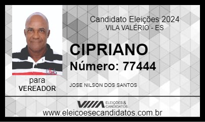 Candidato CIPRIANO 2024 - VILA VALÉRIO - Eleições