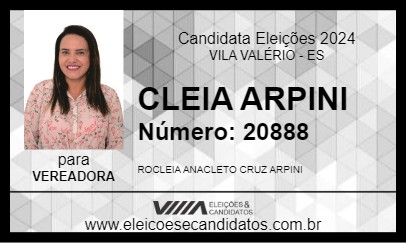 Candidato CLEIA ARPINI 2024 - VILA VALÉRIO - Eleições