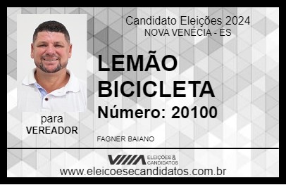 Candidato LEMÃO BICICLETA 2024 - NOVA VENÉCIA - Eleições