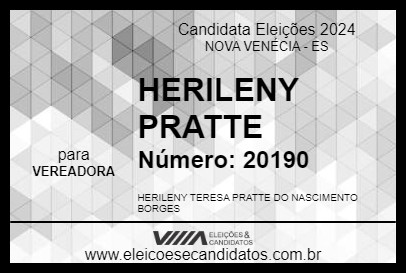 Candidato HERILENY PRATTE 2024 - NOVA VENÉCIA - Eleições