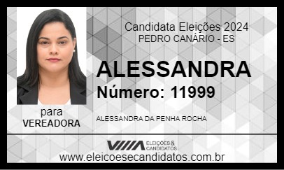 Candidato ALESSANDRA ROCHA 2024 - PEDRO CANÁRIO - Eleições