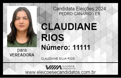 Candidato CLAUDIANE RIOS 2024 - PEDRO CANÁRIO - Eleições